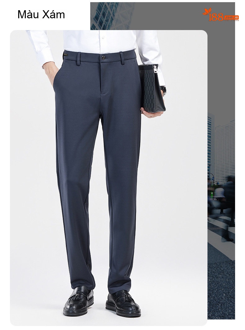 Quần Dài Nam Co Giãn Giữ Nhiệt Lót Lông Cừu Tencel Ống Đứng Màu Đen chi tiết 12