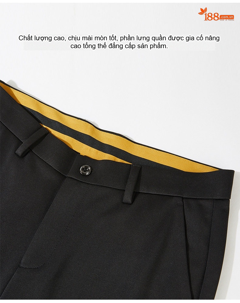 Quần Dài Nam Co Giãn Giữ Nhiệt Lót Lông Cừu Tencel Ống Đứng Màu Đen chi tiết 7