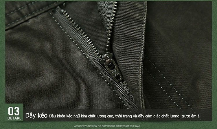 Quần dài nam cotton dáng thẳng rộng túi hộp phong cách thể thao chi tiết 13