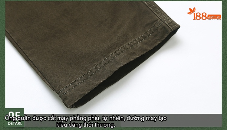 Quần dài nam cotton dáng thẳng rộng túi hộp phong cách thể thao chi tiết 15