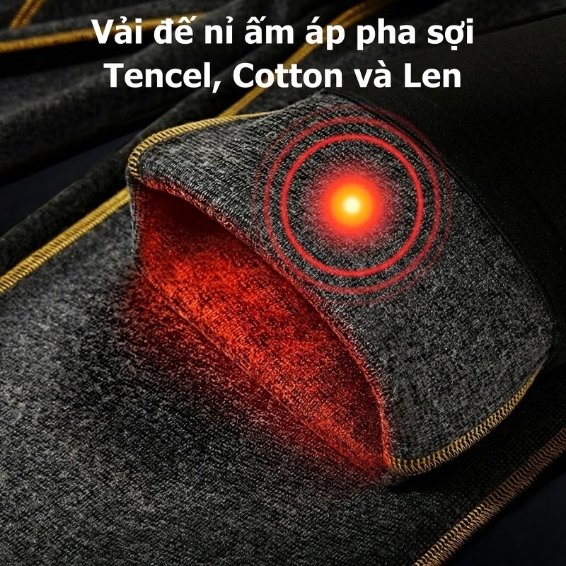 Quần Dài Nam Lót Lông Cừu Non Dày Dặn Co Giãn Kiểu Dáng Ôm Vừa Màu Đen, Xám, Xanh Navy