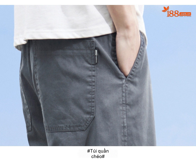 Quần Dài Nam Lưng Thun Ống Rộng Lụa Tencel Thoáng Mát Màu Đen, Xám, Xanh Lam chi tiết 20