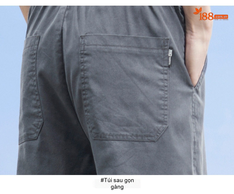 Quần Dài Nam Lưng Thun Ống Rộng Lụa Tencel Thoáng Mát Màu Đen, Xám, Xanh Lam chi tiết 21
