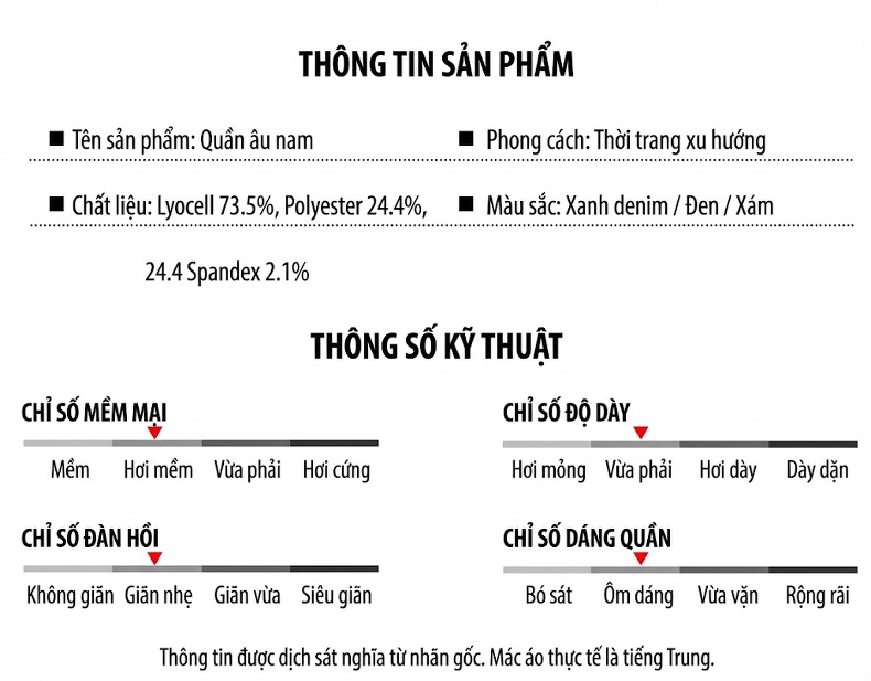 Quần Dài Nam Lưng Thun Ống Rộng Lụa Tencel Thoáng Mát Màu Đen, Xám, Xanh Lam chi tiết 7