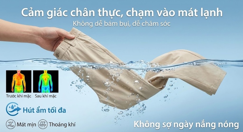 Quần Dài Nam Mẫu Mới 2025 Ống Đứng Vải Co Giãn Thoáng Mát Chống Nhăn Màu Đen, Xanh Navy, Kem, Xám chi tiết 10