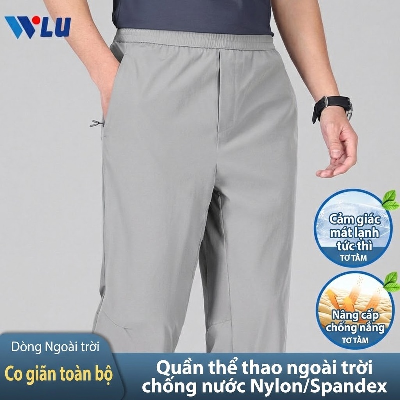 Quần Dài Nam Mỏng Mát Chống Nắng Chống Nước Thoáng Khí Màu Xám, Kem, Xanh Đen, Đen