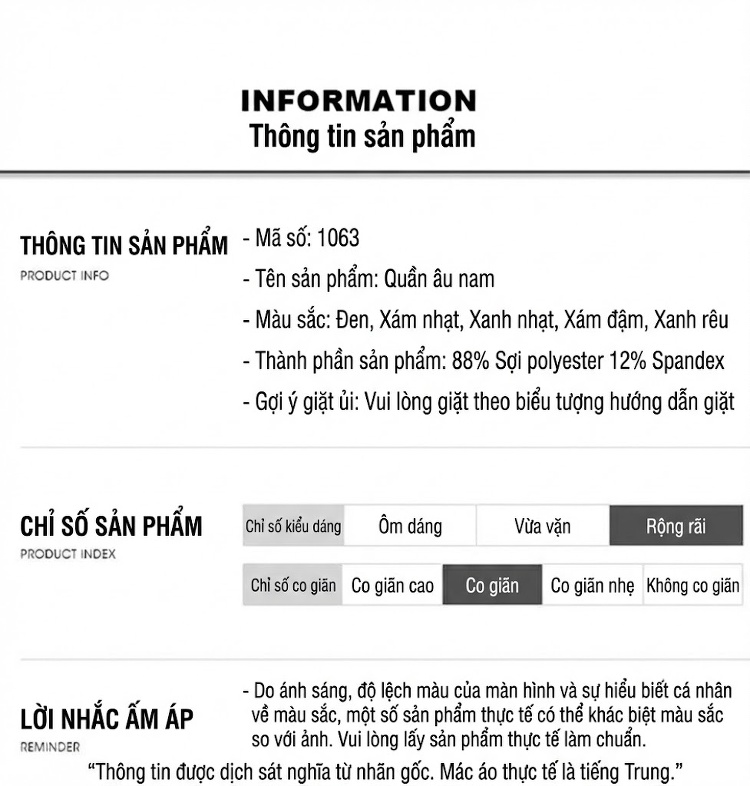 Quần Dài Nam Mỏng Mát Lạnh Thoáng Khí Dáng Suông Màu Be, Đen, Xám, Xanh chi tiết 5