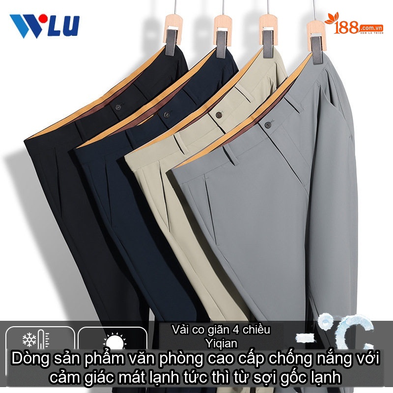 Quần Dài Nam Mùa Hè Mỏng Mát Cao Cấp Chống Nhăn Dáng Ôm Vừa Vặn Màu Đen, Xanh Navy, Kem, Xám...