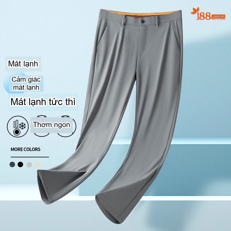 Quần Dài Nam Mùa Hè Mỏng Mát Cao Cấp Chống Nhăn Dáng Ôm Vừa Vặn Màu Đen, Xanh Navy, Kem, Xám...