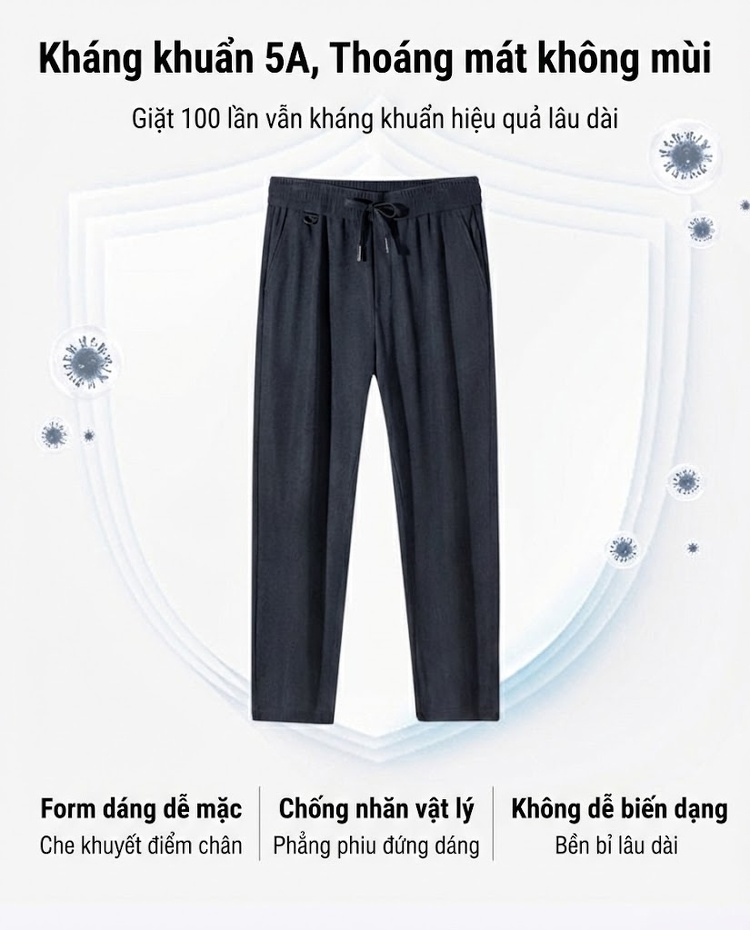 Quần Dài Nam Ống Đứng Dây Rút Lót Lông Giữ Nhiệt Chống Thấm Nước Màu Đen, Xám chi tiết 2