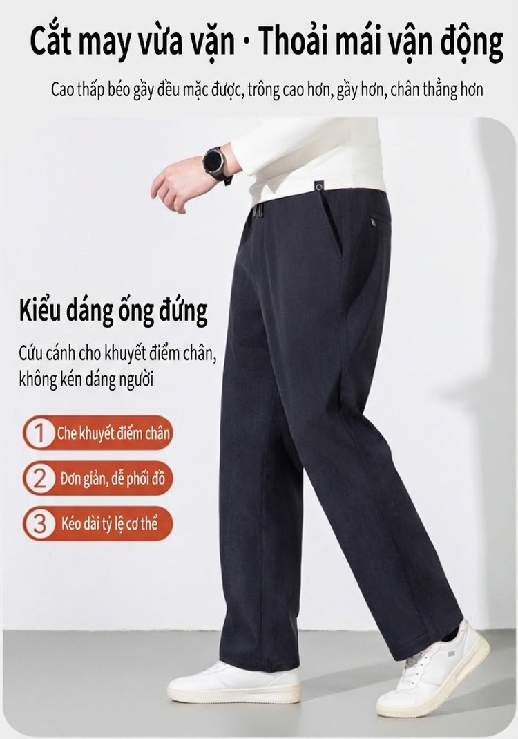 Quần Dài Nam Ống Đứng Dây Rút Lót Lông Giữ Nhiệt Chống Thấm Nước Màu Đen, Xám chi tiết 7