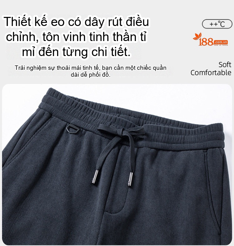 Quần Dài Nam Ống Đứng Dây Rút Lót Lông Giữ Nhiệt Chống Thấm Nước Màu Đen, Xám chi tiết 12