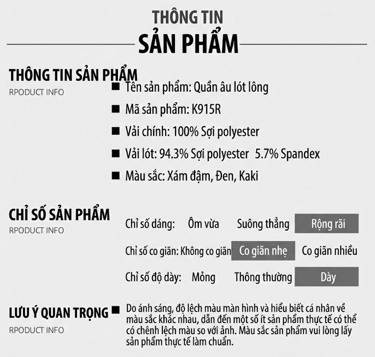 Quần Dài Nam Ống Đứng Dây Rút Lót Lông Giữ Nhiệt Chống Thấm Nước Màu Đen, Xám chi tiết 14