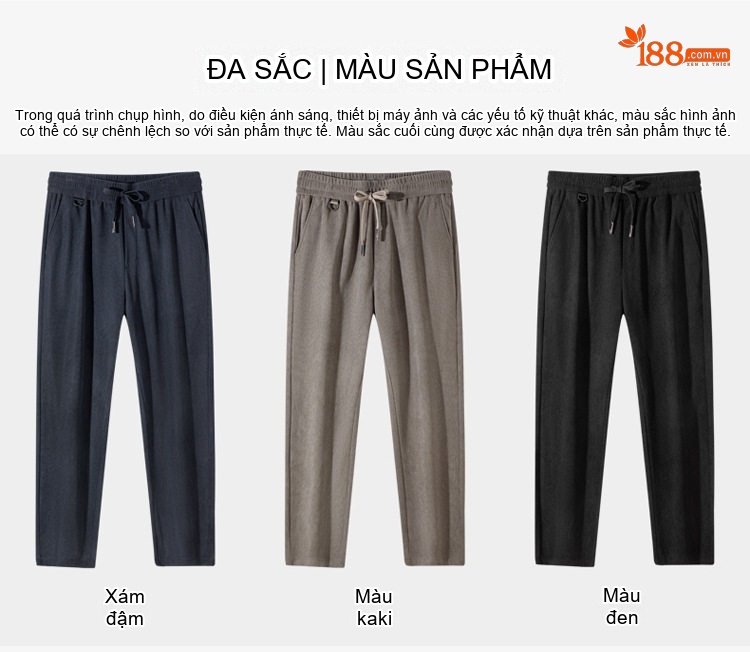 Quần Dài Nam Ống Đứng Dây Rút Lót Lông Giữ Nhiệt Chống Thấm Nước Màu Đen, Xám chi tiết 16