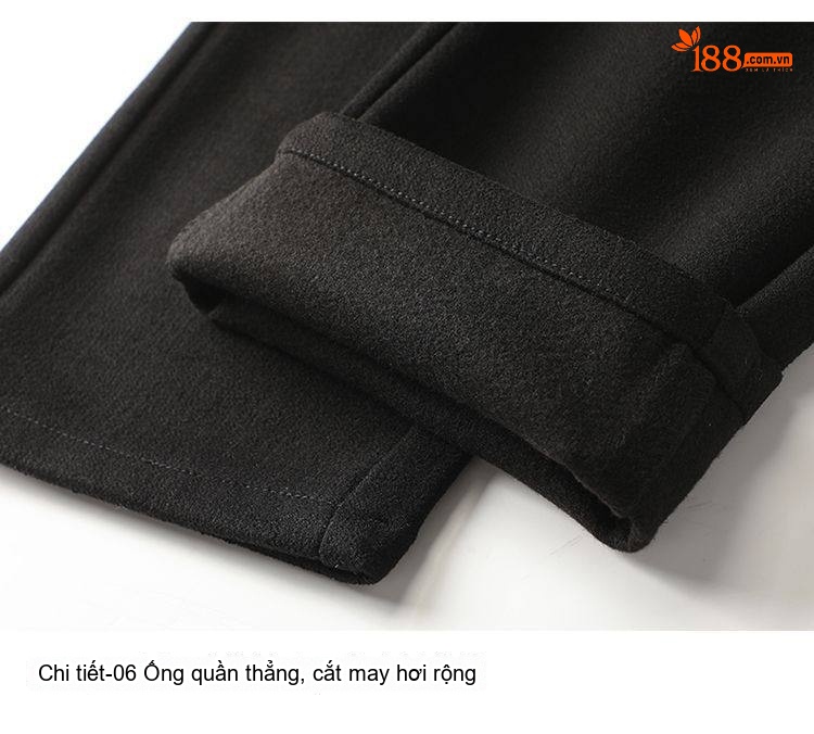 Quần Dài Nam Ống Đứng Lông Cừu Co Giãn Tốt Màu Đen, Xám chi tiết 31