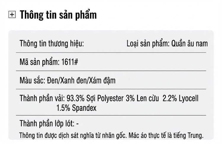 Quần Dài Nam Ống Đứng Lông Cừu Co Giãn Tốt Màu Đen, Xám chi tiết 14