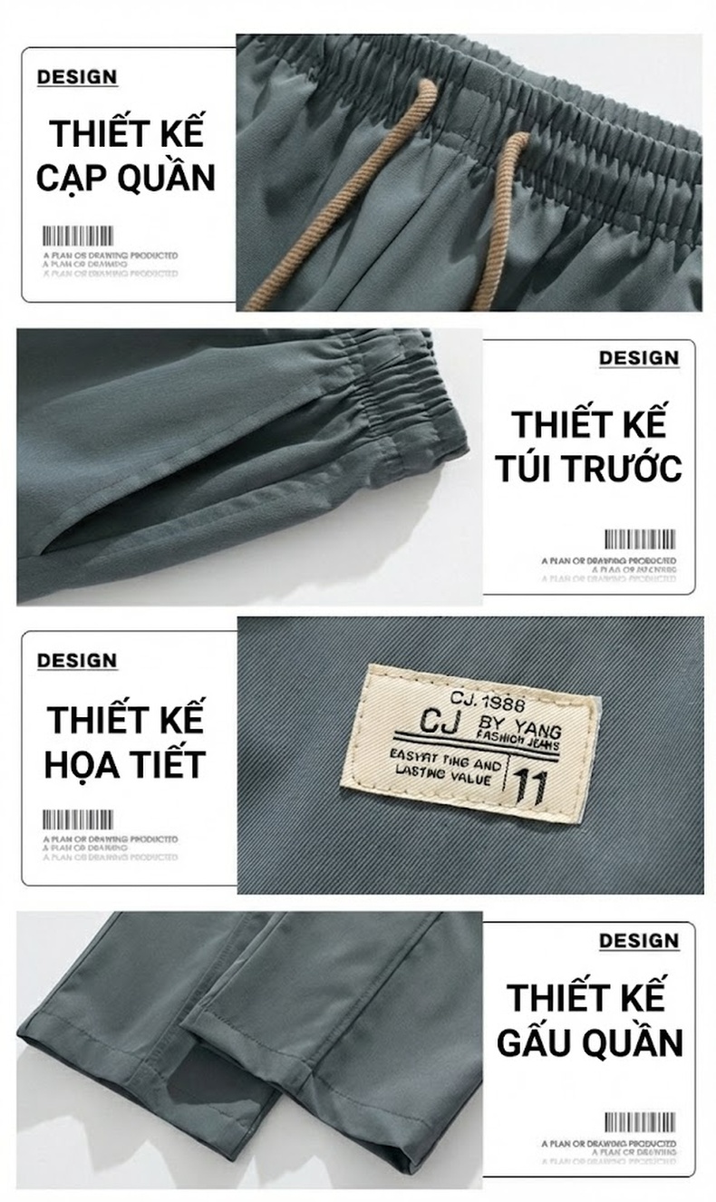 Quần dài ống rộng nam dáng thể thao thoải mái chi tiết 2