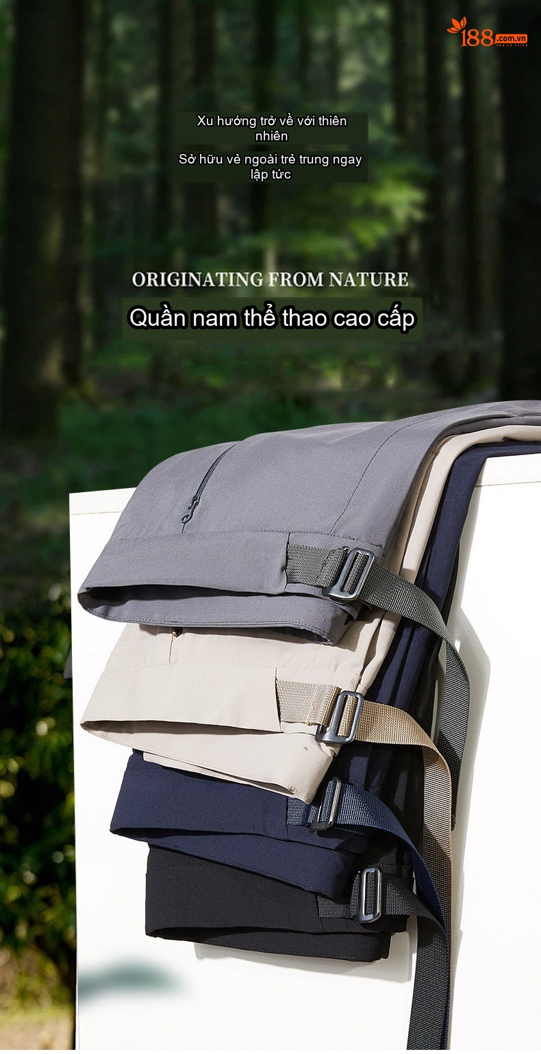 Quần Dài Thể Thao Leo Núi Nam Nữ Vải Softshell Co Giãn Chống Gió Chống Thấm Thoáng Khí Màu Đen, Kem, Xám, Xanh Navy... chi tiết 5