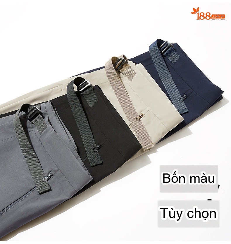 Quần Dài Thể Thao Leo Núi Nam Nữ Vải Softshell Co Giãn Chống Gió Chống Thấm Thoáng Khí Màu Đen, Kem, Xám, Xanh Navy... chi tiết 7