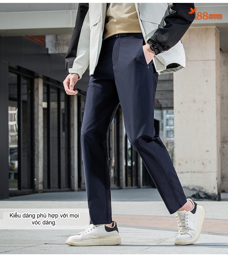 Quần Dài Thể Thao Leo Núi Nam Nữ Vải Softshell Co Giãn Chống Gió Chống Thấm Thoáng Khí Màu Đen, Kem, Xám, Xanh Navy... chi tiết 8
