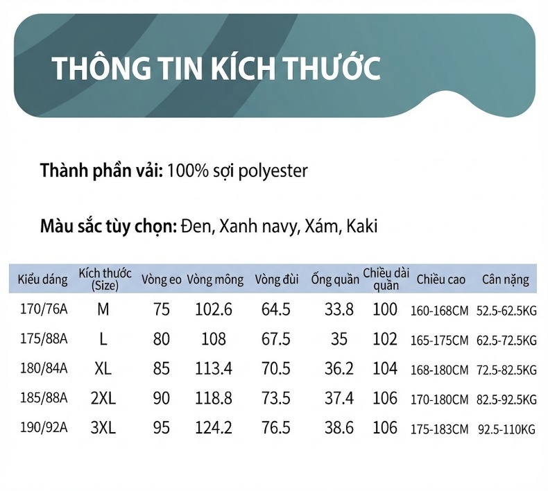 Quần Dài Thể Thao Leo Núi Nam Nữ Vải Softshell Co Giãn Chống Gió Chống Thấm Thoáng Khí Màu Đen, Kem, Xám, Xanh Navy... chi tiết 11