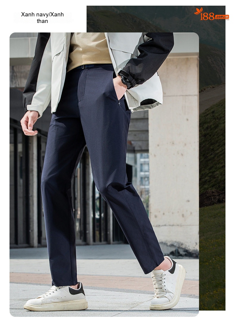 Quần Dài Thể Thao Leo Núi Nam Nữ Vải Softshell Co Giãn Chống Gió Chống Thấm Thoáng Khí Màu Đen, Kem, Xám, Xanh Navy... chi tiết 18