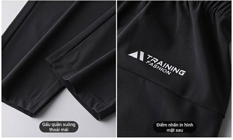 Quần dài thể thao nam ống suông lưng thun co giãn thoáng khí nhanh khô chi tiết 8