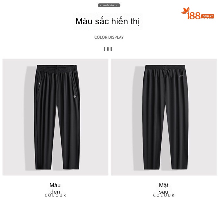 Quần dài thể thao nam ống suông lưng thun co giãn thoáng khí nhanh khô chi tiết 10