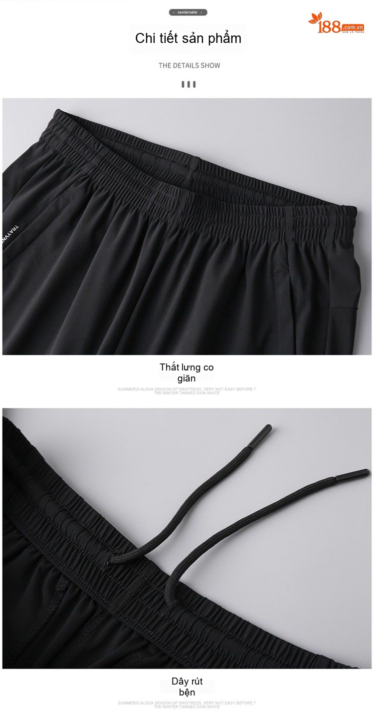 Quần dài thể thao nam ống suông lưng thun co giãn thoáng khí nhanh khô chi tiết 14