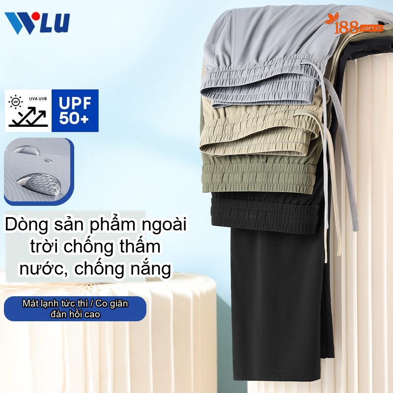 Quần dài thể thao nam ống suông rút dây thun co giãn chống nắng