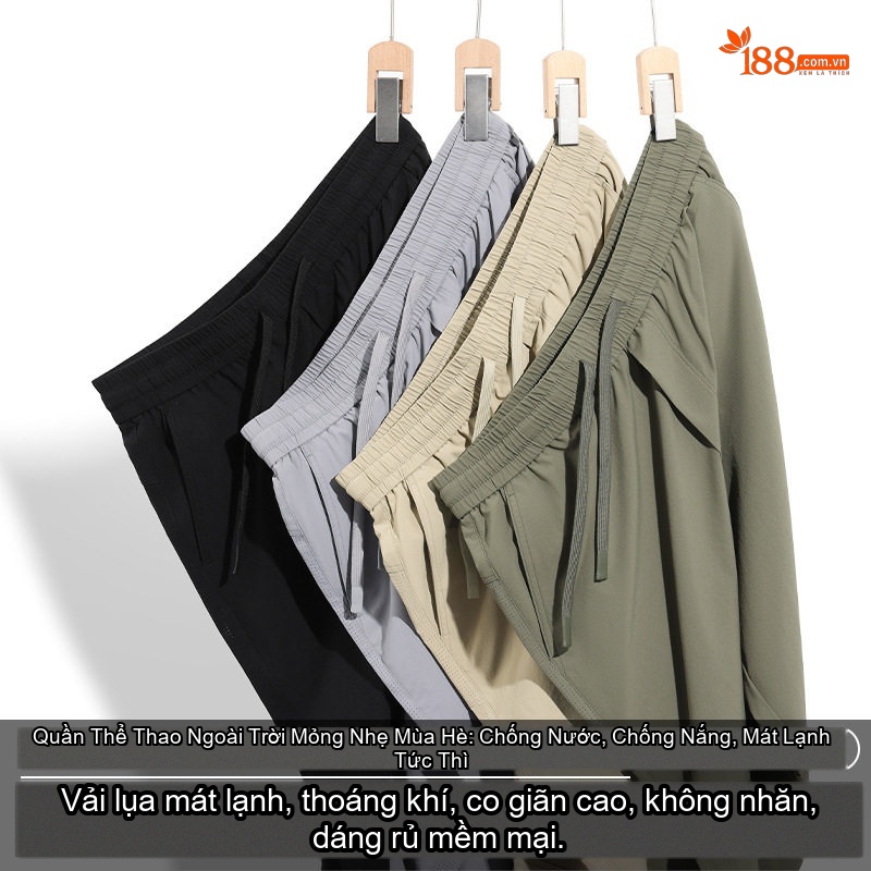 Quần dài thể thao nam ống suông rút dây thun co giãn chống nắng