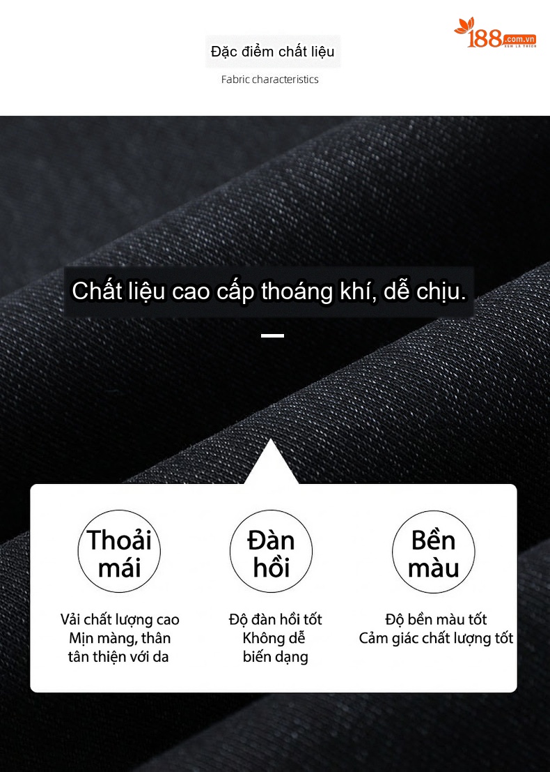 Quần Jean Dài Nam Cotton Lông Dài Dáng Suông Rộng Thoải Mái Chống Mài Mòn Màu Đen chi tiết 7