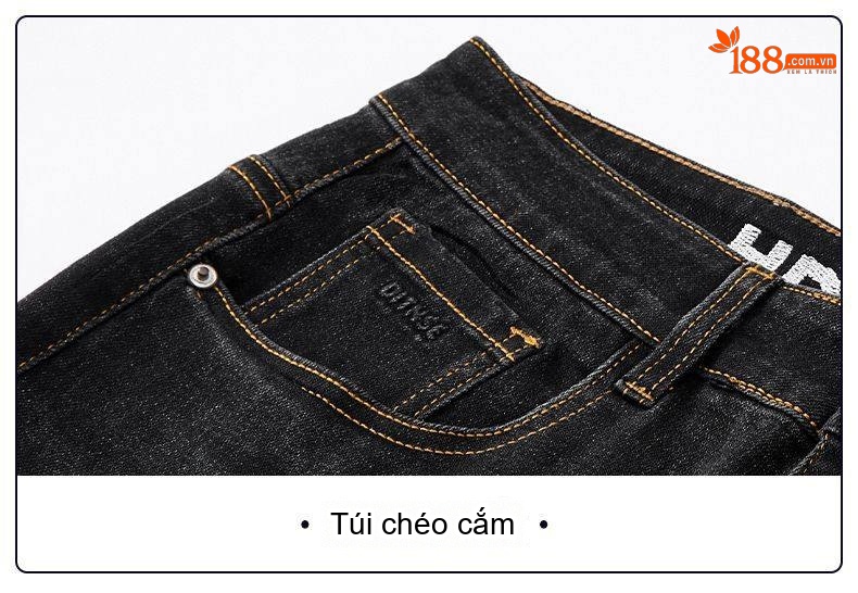 Quần Jean Nam Ống Đứng Dáng Ôm Vừa Vải Dày Dặn Co Giãn Màu Xanh Dương chi tiết 17