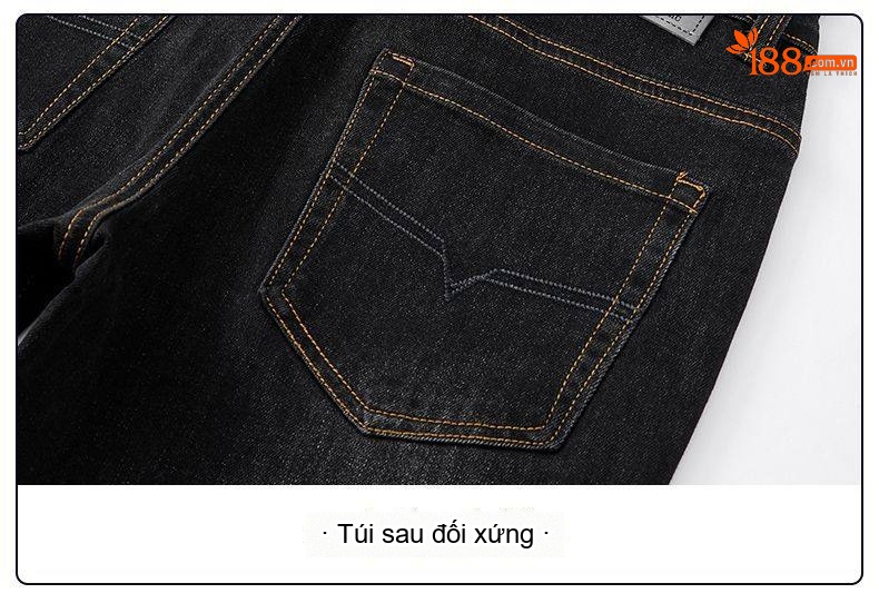 Quần Jean Nam Ống Đứng Dáng Ôm Vừa Vải Dày Dặn Co Giãn Màu Xanh Dương chi tiết 18