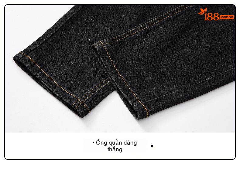 Quần Jean Nam Ống Đứng Dáng Ôm Vừa Vải Dày Dặn Co Giãn Màu Xanh Dương chi tiết 19