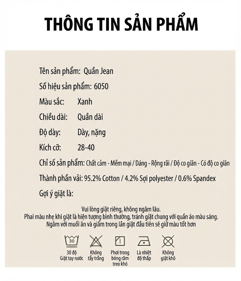 Quần Jean Nam Ống Suông Rộng Dáng Retro Phong Cách Mỹ Co Giãn Thoải Mái Màu Xanh Đen chi tiết 8