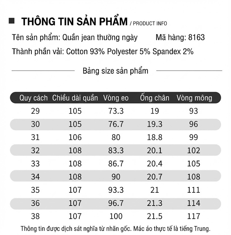 Quần Jeans Cotton Dáng Suông Co Giãn Thoải Mái Cho Nam Trung Niên Màu Xanh Đen chi tiết 7