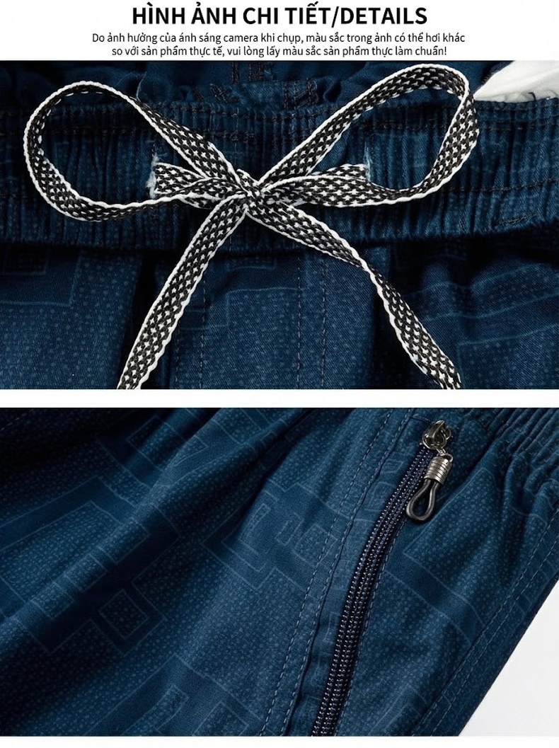 Quần Short Nam 5 Tấc Ống Rộng Lưng Thun Phong Cách Thể Thao Màu Xanh Navy, Kem, Đen chi tiết 7