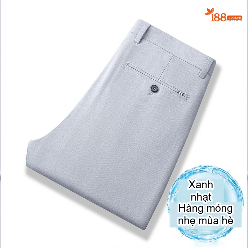 Quần Tây Âu Nam Mùa Hè Lyocell Mỏng Mát Dáng Ôm Màu Đen, Xám, Be