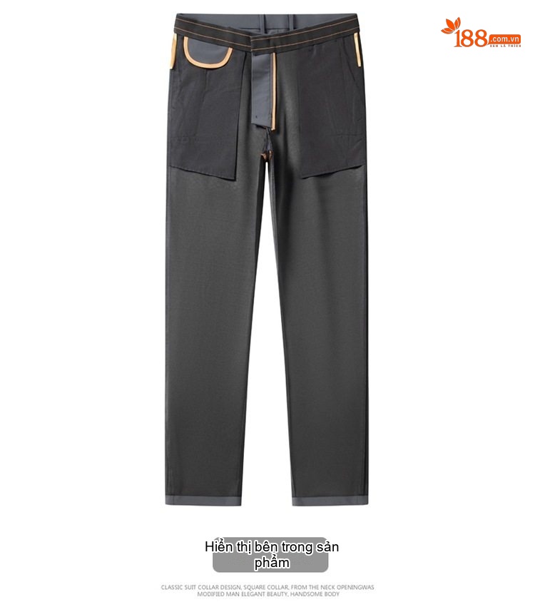 Quần Tây Nam Dáng Ôm Vừa Dài Tay Thun Co Giãn Màu Đen, Xám chi tiết 22
