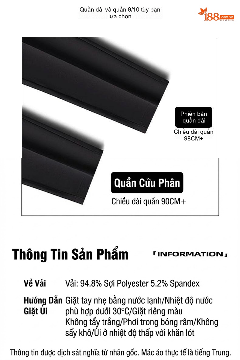 Quần Tây Nam Dáng Ôm Vừa Vặn Phong Cách Hàn Quốc Dài Đến Mắt Cá Chân Lót Lông Dày Dặn Màu Đen, Xám, Kem, Xanh Navy chi tiết 4