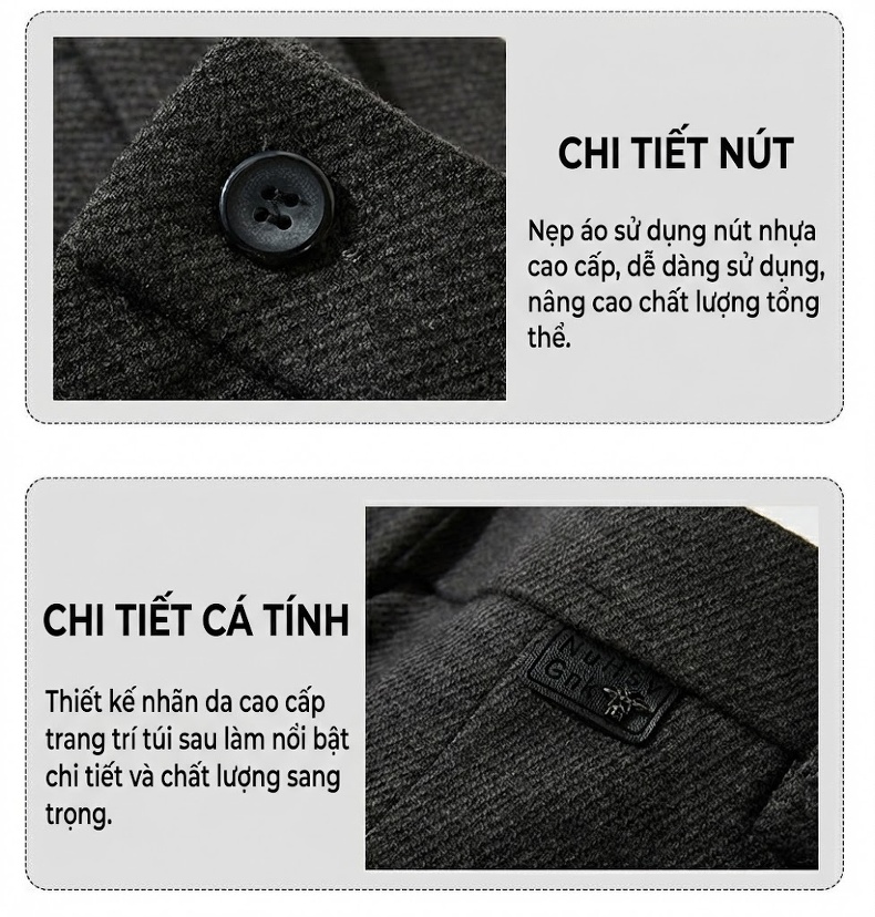 Quần Tây Nam Dáng Suông Dày Dặn Giữ Ấm Chống Nhăn Màu Đen, Xám, Vàng chi tiết 26