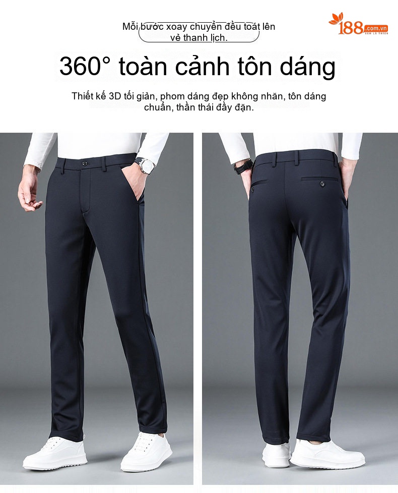 Quần Tây Nam Dáng Suông Lót Lông Dày Dặn Giữ Nhiệt Thoải Mái Màu Đen, Xám, Nâu chi tiết 5