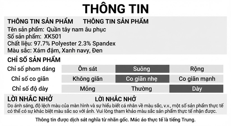 Quần Tây Nam Dáng Thẳng Lưng Vừa Co Giãn Không Nhăn Màu Đen, Xám chi tiết 7