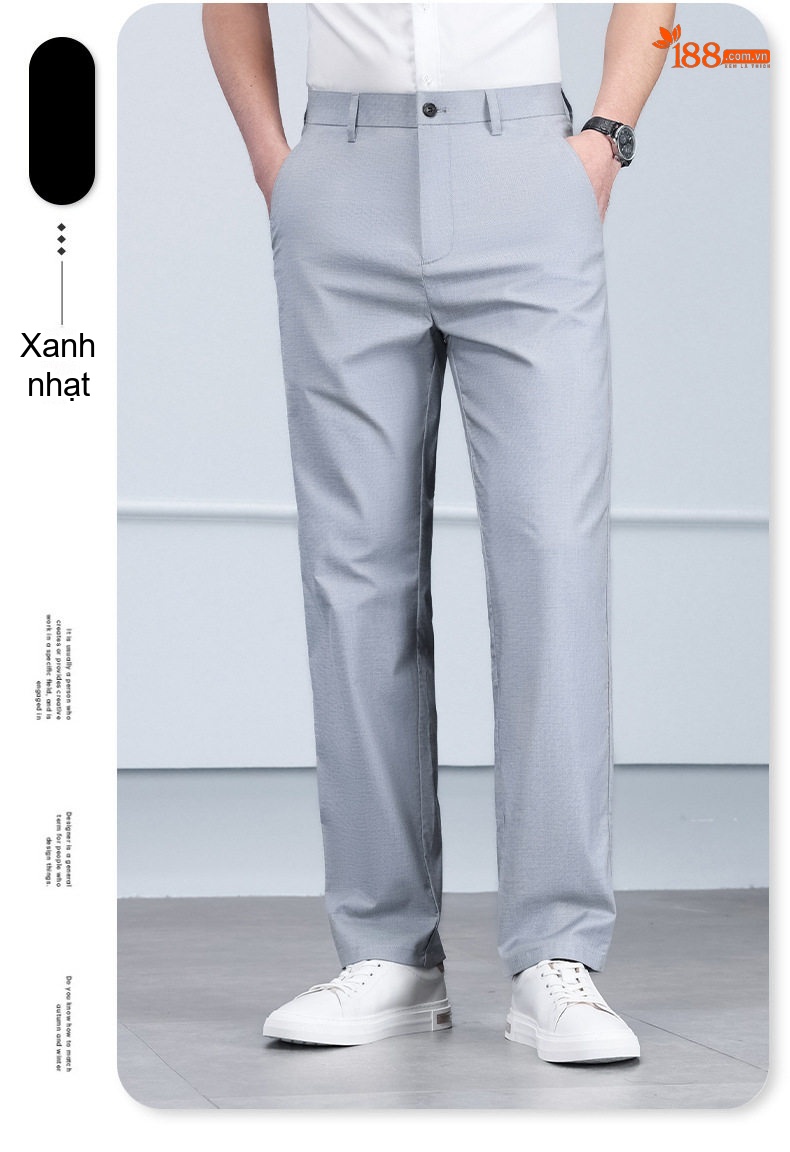 Quần Tây Nam Lyocell Tencel Cao Cấp Co Giãn Thoải Mái Mỏng Nhẹ Màu Đen, Kaki chi tiết 13