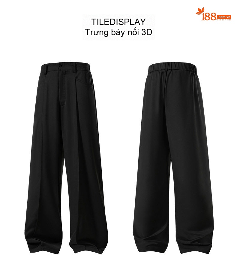 Quần Tây Nam Ống Đứng Dáng Rộng Phong Cách Casual Màu Đen, Kem, Nâu chi tiết 20