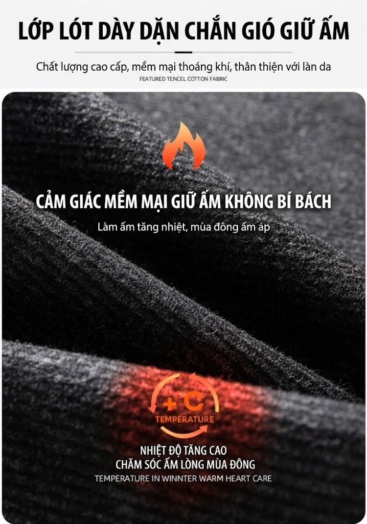 Quần Tây Nam Ống Đứng Lót Lông Cừu Dày Dặn Chống Nhăn Màu Đen, Xanh Navy chi tiết 7