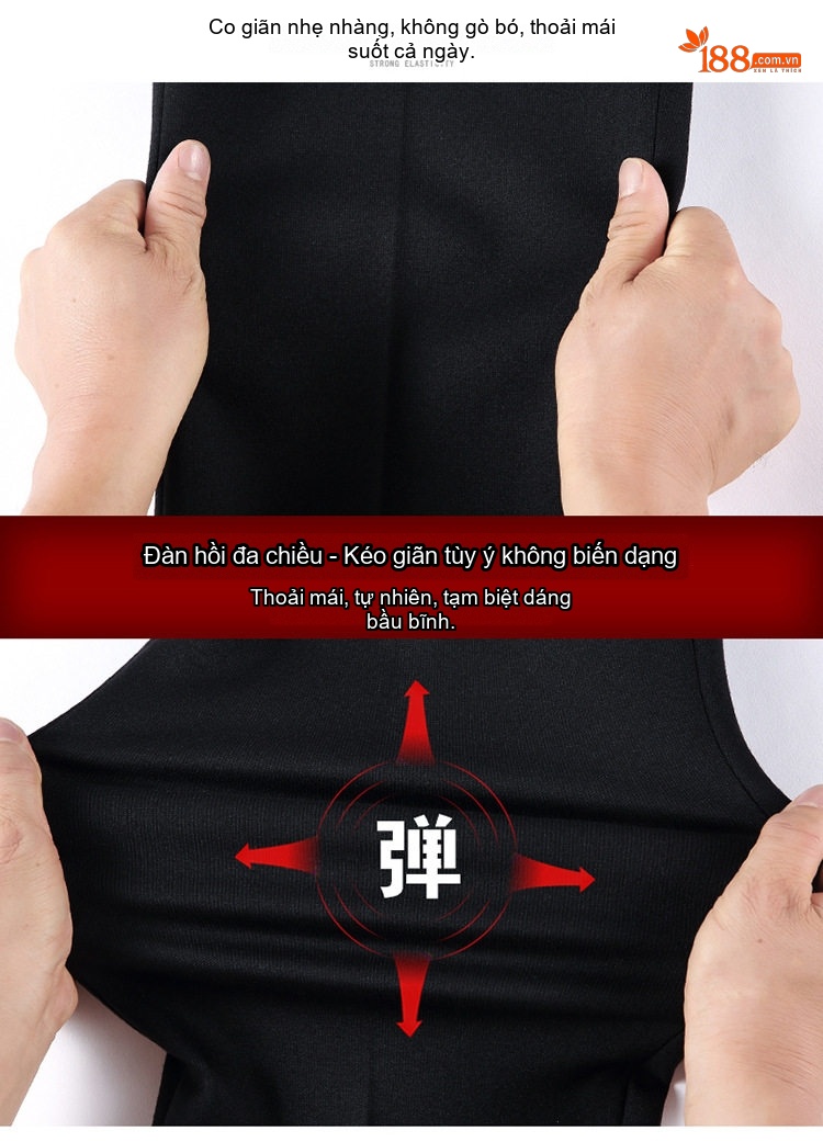Quần Tây Nam Ống Đứng Vải Lông Cừu Dáng Suông Chống Nhăn Màu Đen chi tiết 21