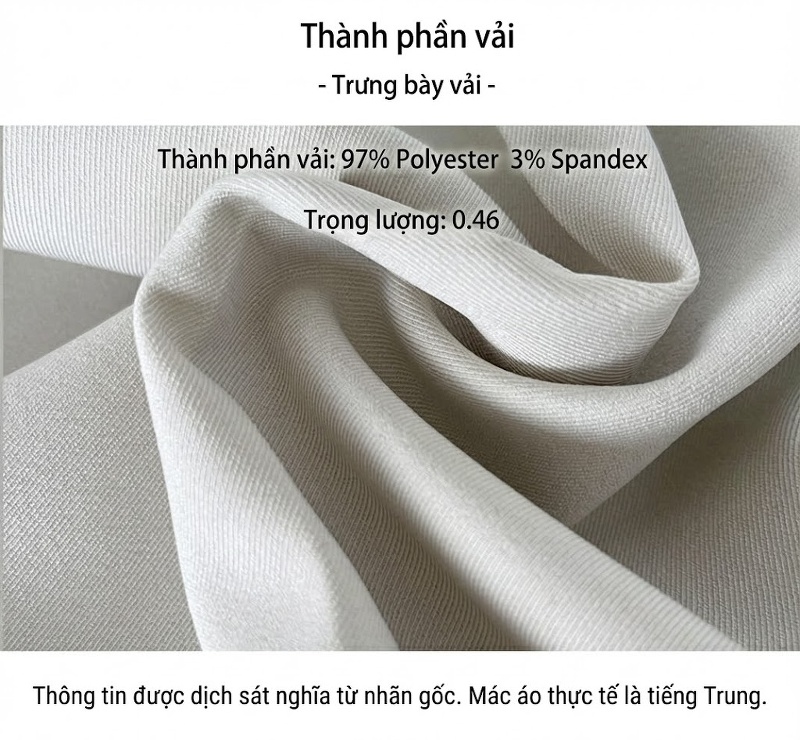 Quần Tây Nữ Ống Rộng Lưng Cao Phong Cách Hàn Quốc, Dáng Suông Màu Kem, Nâu chi tiết 3