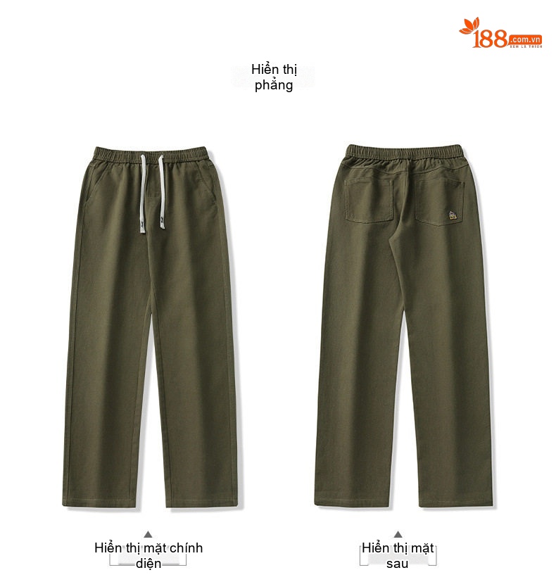 Quần dài nam ống suông thể thao cotton thoáng khí dáng rộng chi tiết 18